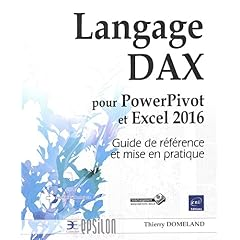 Langage Dax pour Power Pivot et Excel 2016