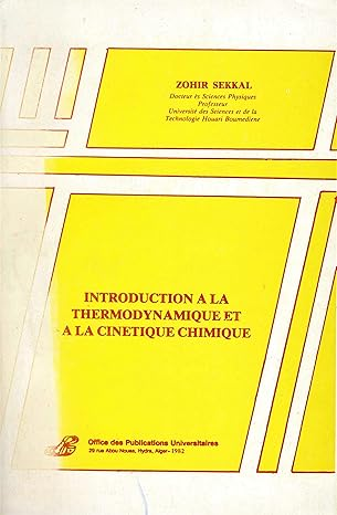 Introduction a la thermodynamique chimique