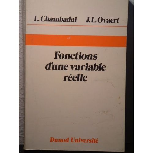 Fonctions d'une variable réelle