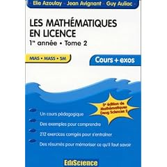 Les math&eacute;matiques en licence, 1re ann&eacute;e