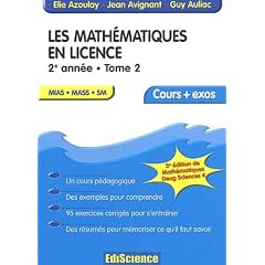 Les math&eacute;matiques en licence, 2e ann&eacute;e