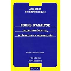 Calcul diff&eacute;rentiel, int&eacute;gration et probabilit&eacute;s
