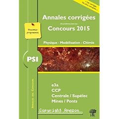 PSI physique, modélisation, chimie 2015