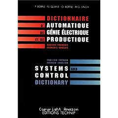 Dictionnaire d'automatique :genie electrique,productque:english french/french english