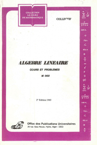 Algèbre linéaire cours et problèmes