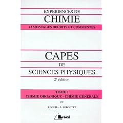 Exp&eacute;riences de chimie pour le CAPES de sciences physiques